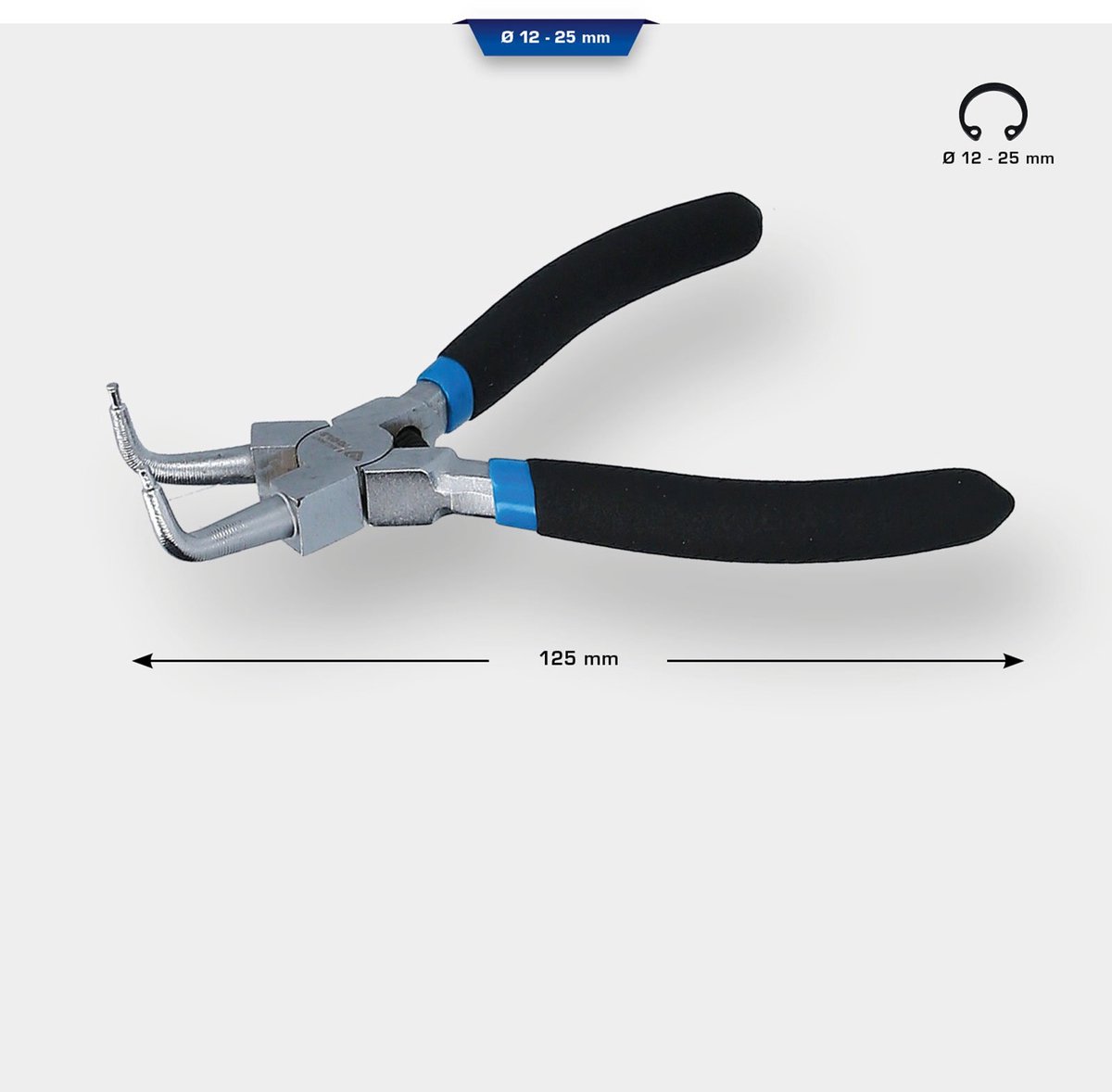 BRILLIANT TOOLS Borgveertang voor binnenringen onder een hoek van...