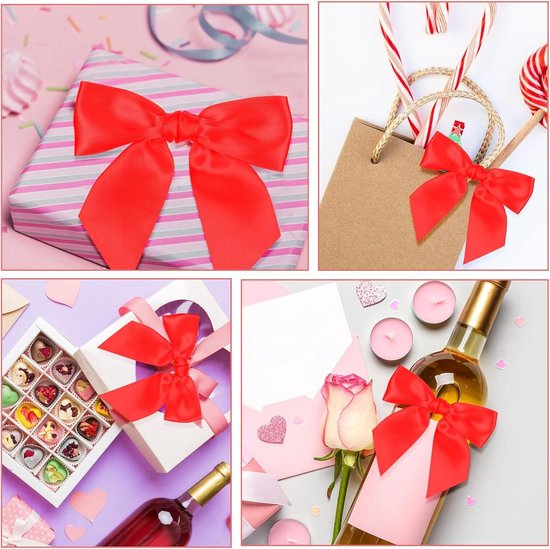 QUARKZMAN 50 stuks paarse strikken, 3,8 x 2,5 cm, mini-strikken voor kleine losse satijnen strikken om te naaien, scrapbooking, huwelijkscadeau, decoratie voor thuis