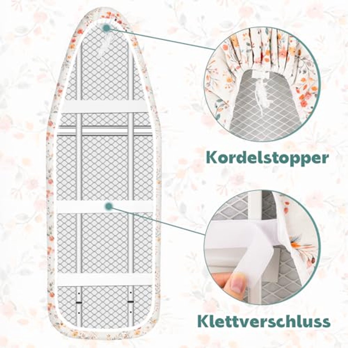 Strijkplankhoes M - Premium kwaliteit, geschikt voor stoomstrijkijzers - 30-35cm x 108-115cm