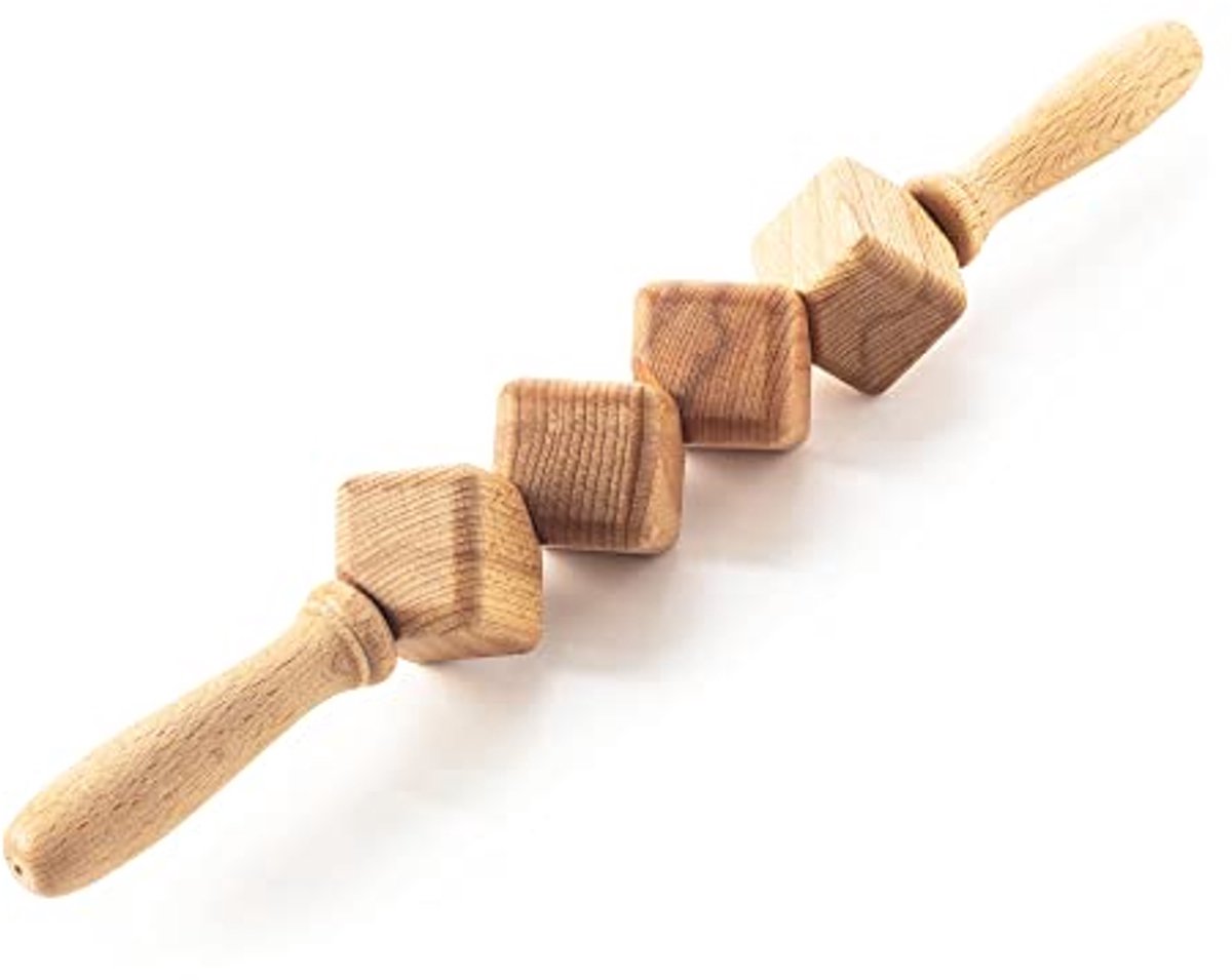 Anti-Cellulite Massage Roller met Handgreep - Houten Maderotherapie Massager