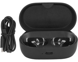 Earbud laad case vervanging USB C 600mAh met indicatorlicht - zwart - ideaal voor thuis, kantoor, en op reis