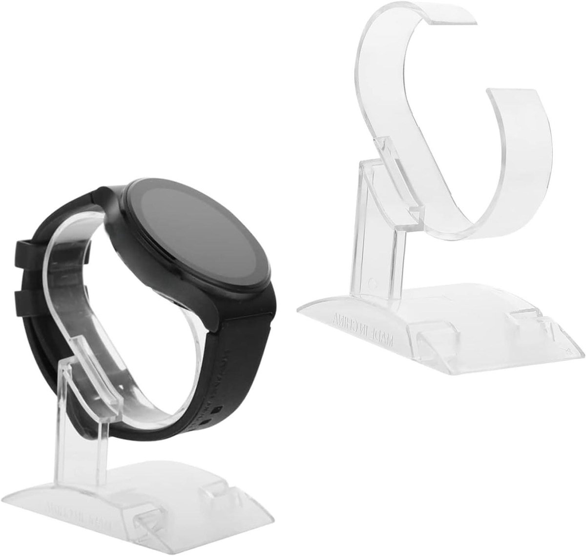 2 Pack Transparante Acryl Horloge Stand Set, Enkele Houder voor Mannen en Vrouwen, Horloge Display Rack voor Armbanden.