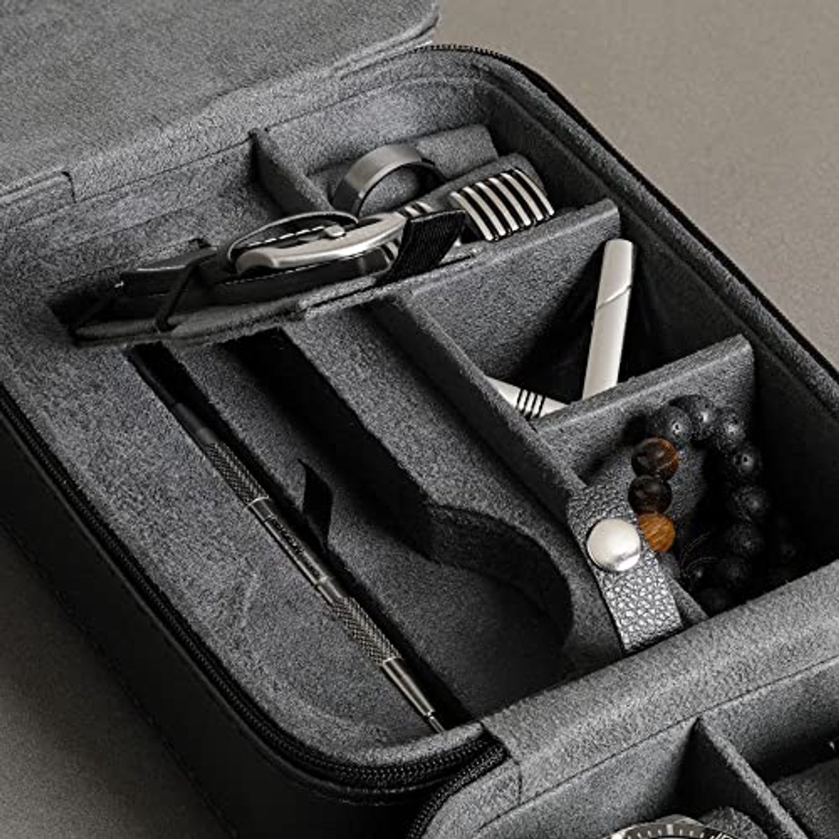 Organizer voor 5 horloges - Bescherming en Opbergruimte met Ritssluiting - Geschikt voor Horloges tot 50 mm