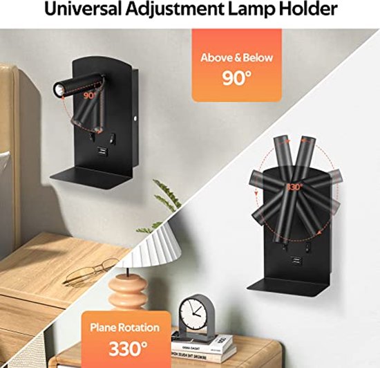 SEBSON® 2x LED Stopcontact Lamp Dimbaar Wit, Wandlamp met Stekker 4W