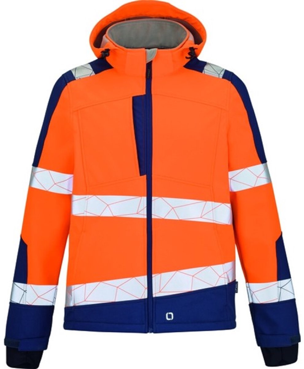 Opsial Softshell jas oranje-marineblauw High-Visibility - maat M
