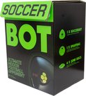 Verpakking van de SoccerBot, Ultimate indoor voetbalopponent, met afbeeldingen van de inhoud.