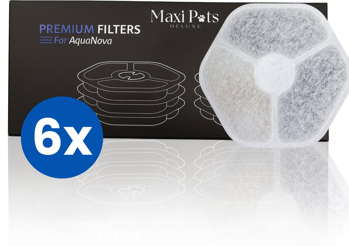 Maxipets® Premium Drinkfontein Filters - Vervangingsfilters voor Aqua NOVA Drinkfontein – 5-in-1 Waterfilter Kat & Hond (6 stuks)