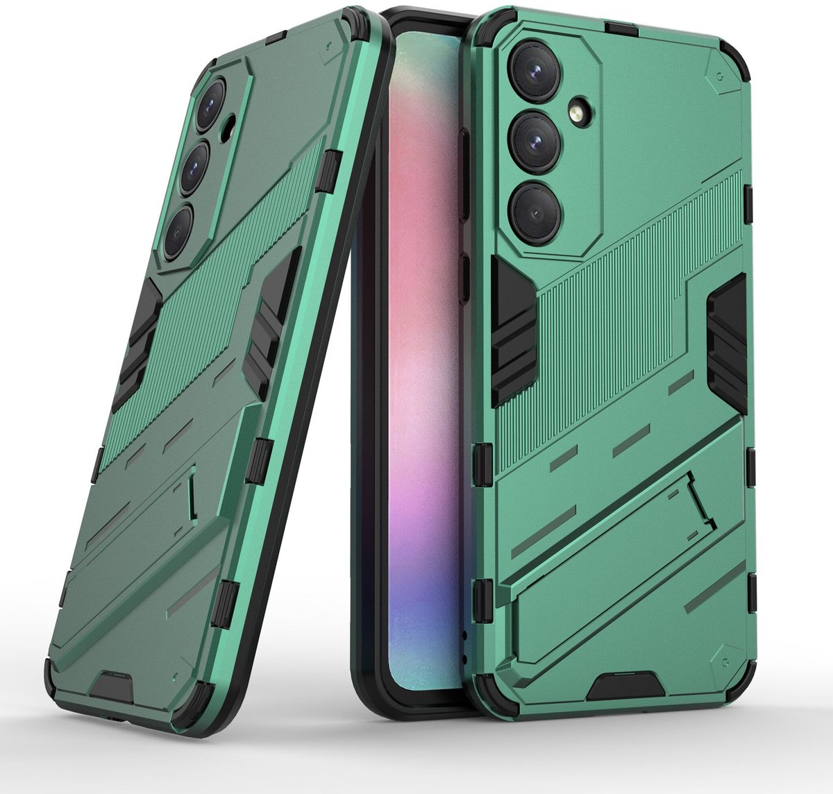 Hoesje geschikt voor Samsung Galaxy A54 Hoesje - Solidenz StandGuard Xtreme - Groen