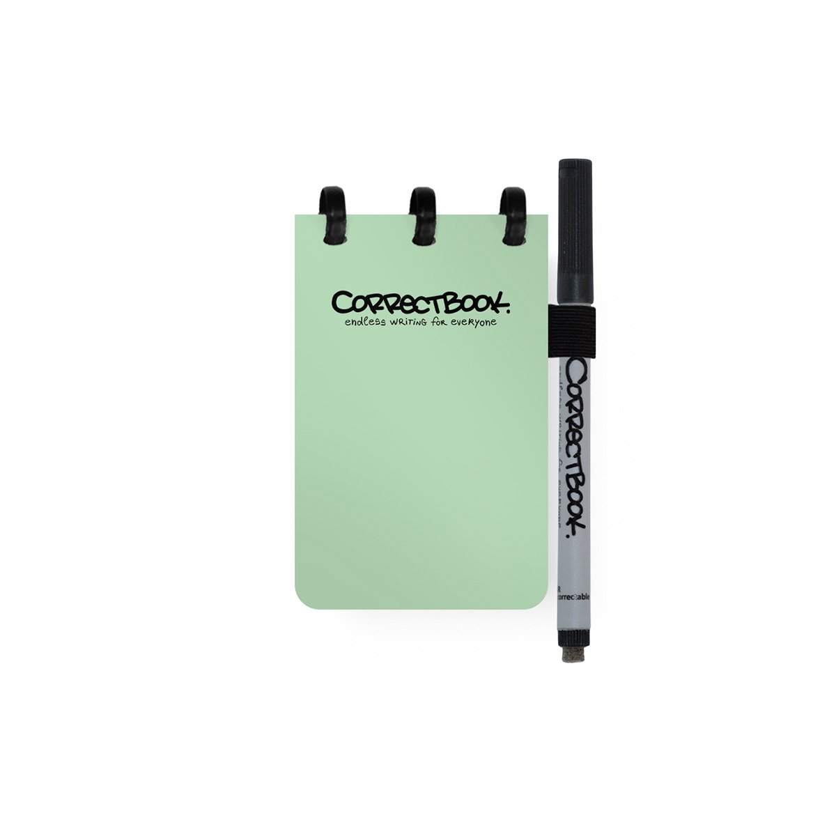 Correctbook a7 uitwisbaar notitieboek - misty mint - mix (lijntjes/blanco) - herbruikbaar schrift - inclusief pen & wisdoekje - pocketformaat