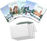 Inspra Studio – Luxe Kerstkaarten met Enveloppen – 5 Stuks – Zaanstad Stad Wenskaarten – Artistieke Illustraties van Nederlandse Steden