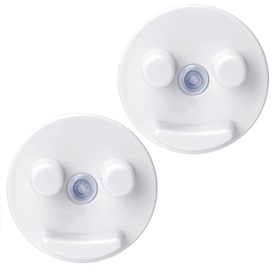 Sponshouder, gootsteen Caddy w/zuignap installatie, spons organizer voor keuken/badkamer wastafel, zelfdrainerend, vaatwasmachinebestendig voor het vasthouden van smiley sponzen (sponzen niet inbegrepen), wit (2-pack