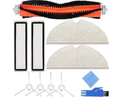 Replacement Parts gescht voor Dreame D9/L10 Pro/D9 Max/D9 Pro/L10 Robot Vacuum Cleaners, Accessories Kit 1 Main Roller Brush, 2 HEPA Filters, 4 Side Brushes, 2 Mop Cloths Pads (9 Pack)
