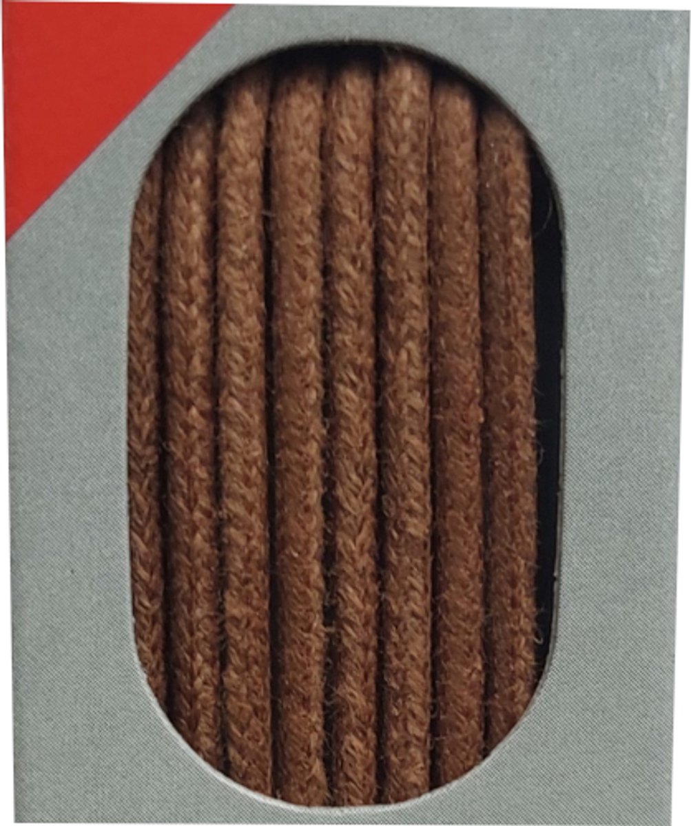 Bob Veter - Cognac - Extra Dun Rond - Wax - Lengte 75 cm - Dikte 2 mm - Schoenveter