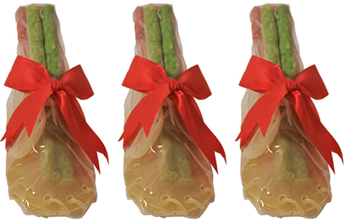 Kerst kauwschoen gevuld met munchy - per 3 stuks - 15 cm