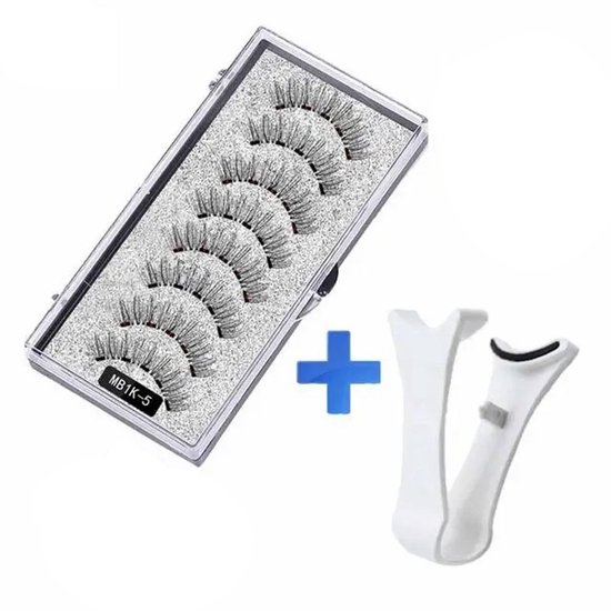 LuukyBB - 8 x Wimpers Magnétiques Naturels - Cils avec Pince Applicatrice - Sans Eyeliner Cils Magnétiques - Look Glassylook - Geen Colle - Waterproof