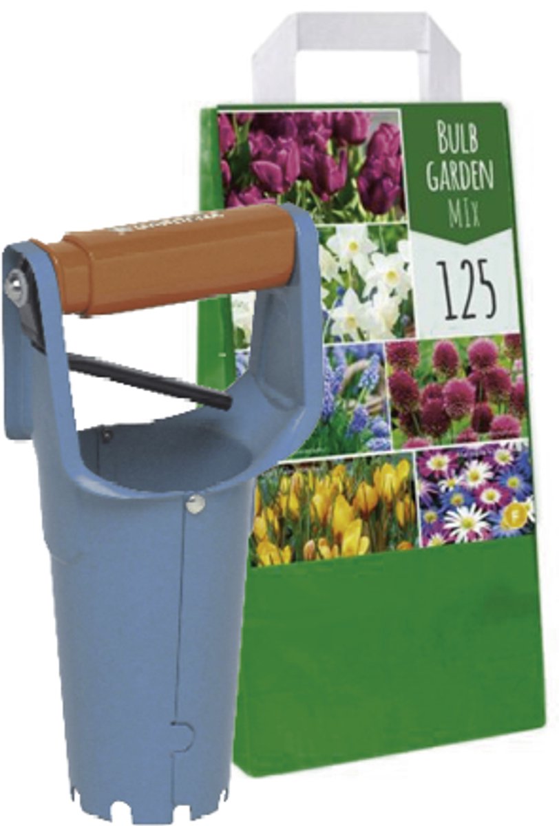 125 Gemengde Bloembollen met Gardena Bollenplanter - Verschillende Kleuren - Bloembollen Mix - Voordeelverpakking - Grootverpakking