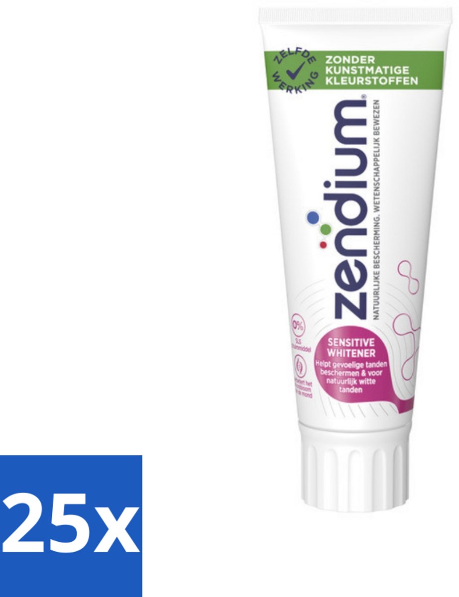 25 x Zendium Tandpasta Sensitive 75 ml - Gevoelige Tanden - Tandpasta - Natuurlijke Enzymen - Mondgezondheid - Fluoride