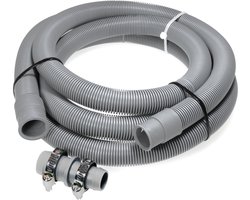 2,5m Dparts afvoerslang verlengset - 19 x 21 mm - wasmachine en vaatwasser afvoer slang verlengen - waterslang verlengslang - wasmachineslang
