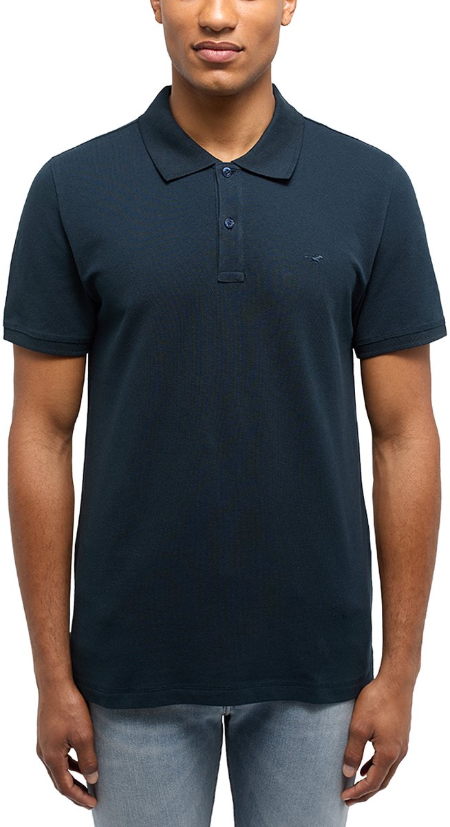 Mustang Heren Polo regular fit Blauw 4XL Volwassenen
