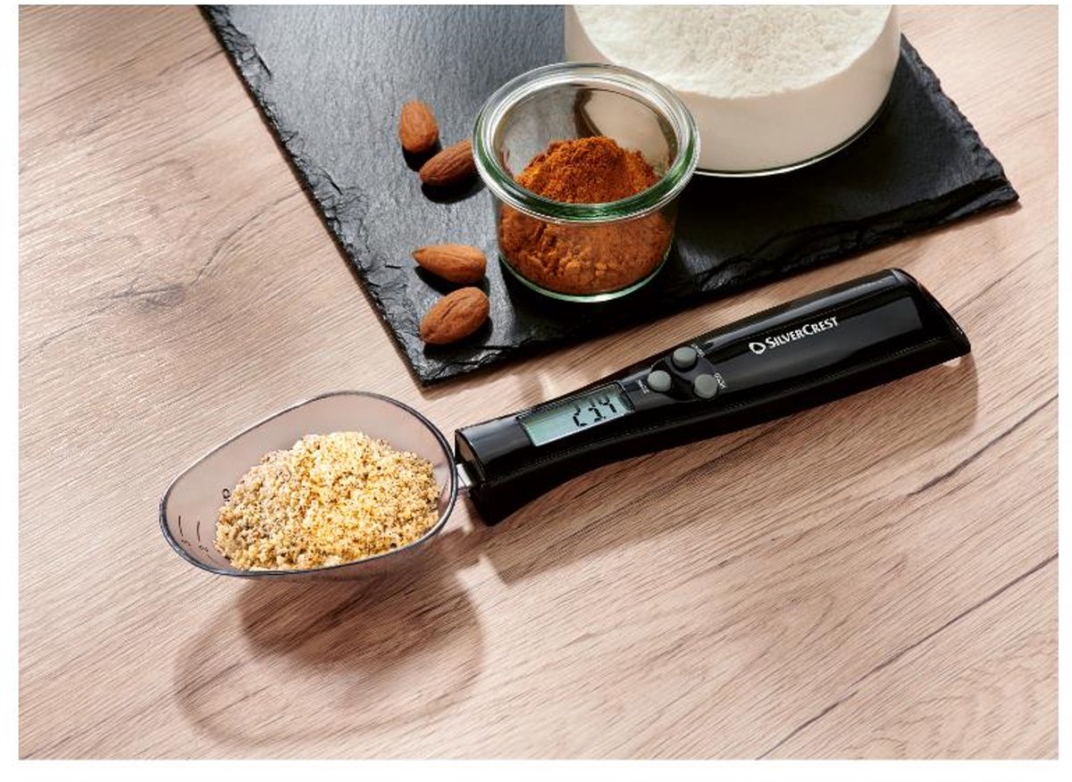 SILVERCREST® Digitale lepelweegschaal - Max. belasting: 300 g/10,58 oz - Tara functie - Schaalverdeling: 0,1 g/0,005 oz
