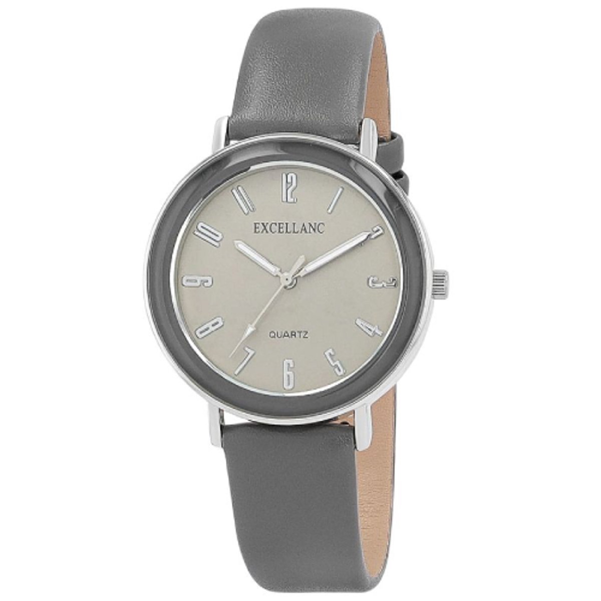 Excellanc-dameshorloge-grijs-zilverkleurig-3 atm-diameter 39 mm