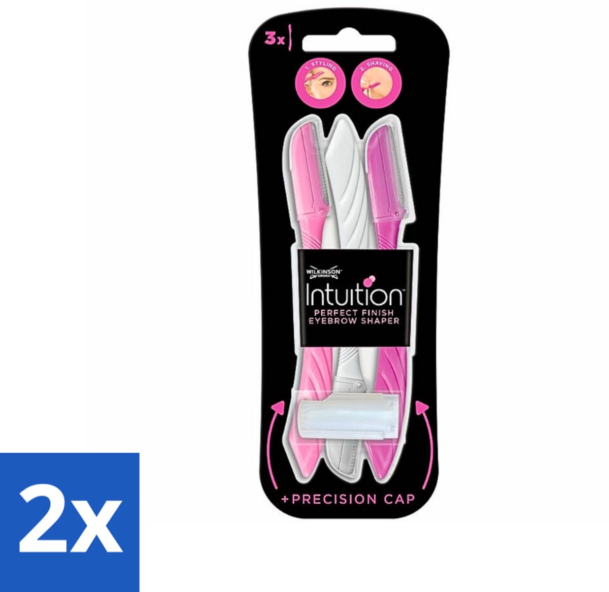 2 x Wilkinson Intuition - Navulmesjes - Wenkbrauw Shaper - Precisie - 3 mesjes - Wenkbrauw Epileren - Wenkbrauw Shaper - Precisie Epilator - Ontharingsmesjes - Gezicht Exfoliëren