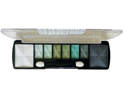 D'Donna - Oogschaduw Palette - Space Verde - met lange applicator - 8 kleuren: wit / groen / zwart - 1 doosje met 10 gram inhoud