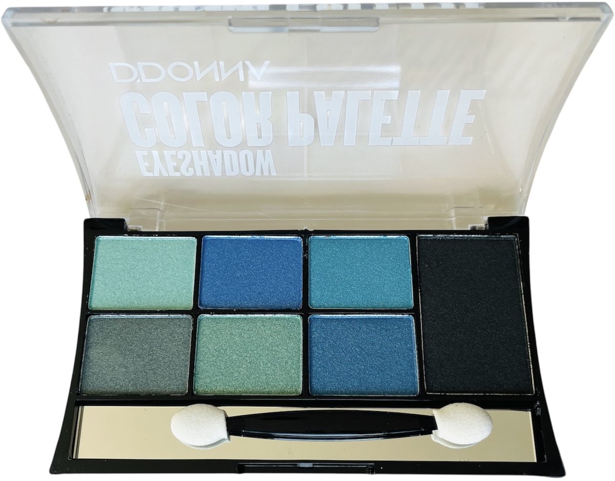 D'Donna - Color Palette Oogschaduw - Planet Azul - Blauw/Zwart - 1 doosje met applicator en spiegeltje