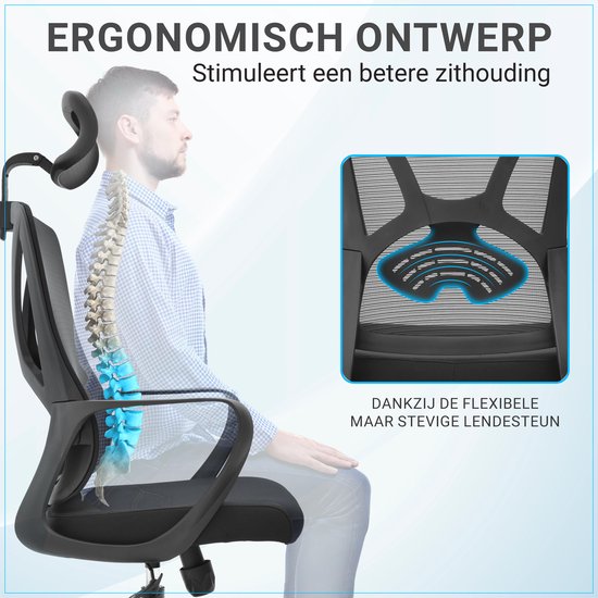 Shally Dogan Ergonomischer Drehstuhl mit Lendenwirbelstütze