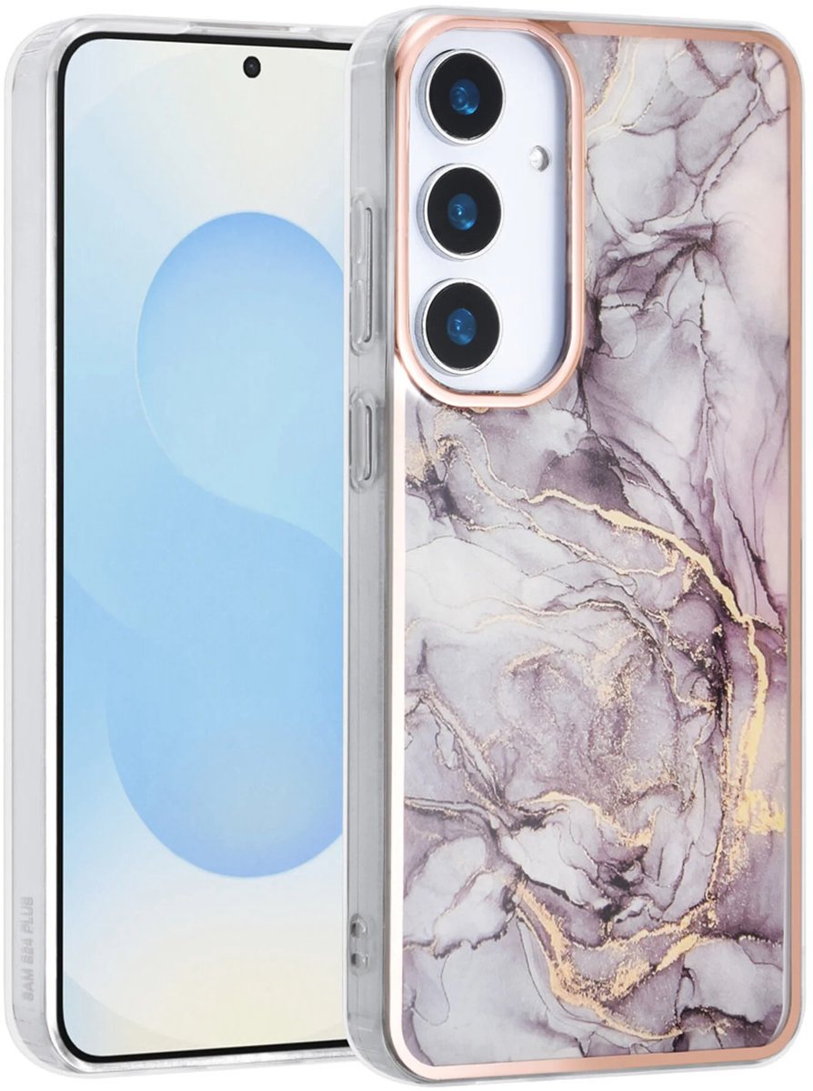 TPU Back Cover hoesje - Marble Bruin Print - Geschikt voor: Samsung Galaxy S25