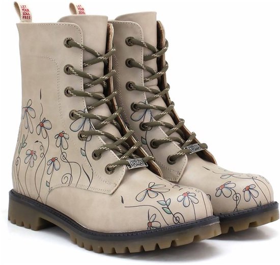 GOBY Lovely Daisies Bottes femmes – Bottines pour Femme – Handgemaakt – Qualité Premium – Taille 39