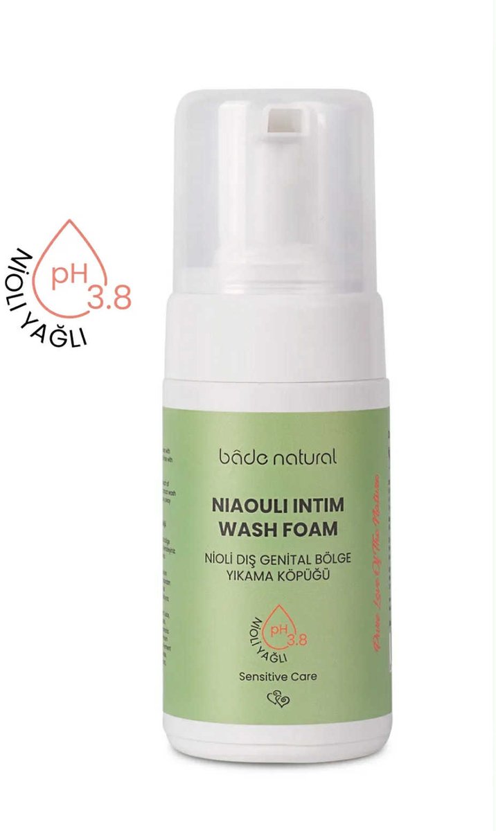 Bade Natural Niaouli Intimate Wash Foam – Natuurlijke Intieme Reiniging met Niaouli Olie – pH 3.8 – 125 ml