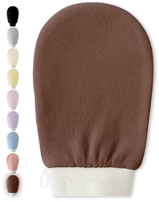 Destined® Exfoliating Glove - Scrub Handschoen - Lichaam & Gezicht - Scrub Detox - Verwijderen Van Dode Huidcellen - Earth