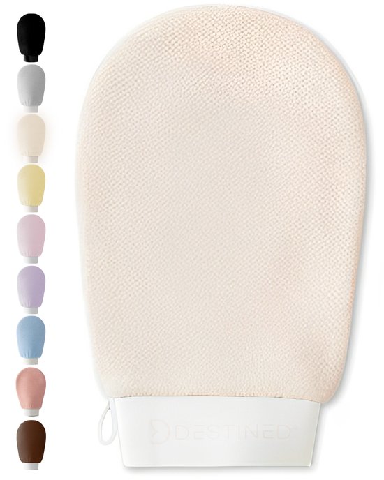 Destined® Exfoliating Glove - Scrub Handschoen - Lichaam & Gezicht - Scrub Detox - Verwijderen Van Dode Huidcellen - Dune