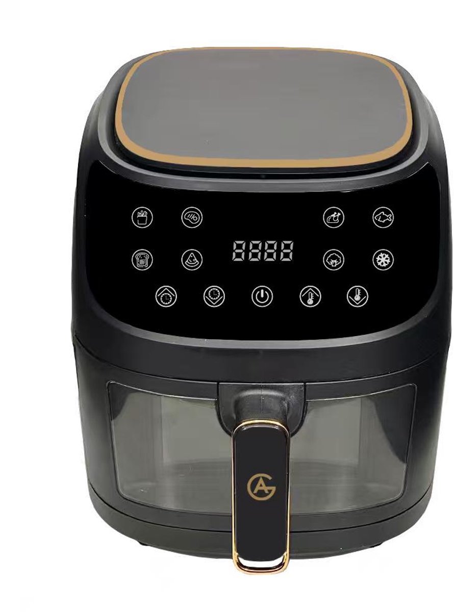 Afbeelding 2 van AG5100 Airfryer XXL Premium Zwart – 5,5L Hete Luchtfriteuse – Digitaal Display – 8 Programma’s – Anti-aanbak – Vaatwasserbestendig – Extreem Stil – Gezond Koken Zonder Olie – Inclusief Receptenboek