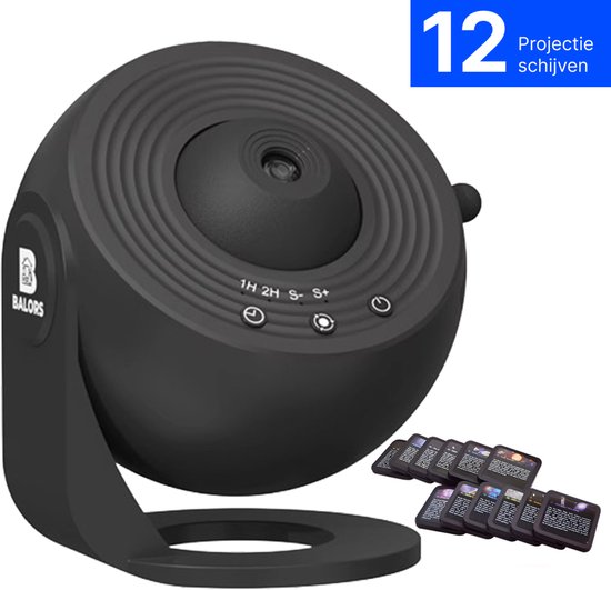 BALORS® Premium Projectorlamp - Sterren Projector - Galaxy Projector - Sterrenhemel Projector - Heelal - Universum - Noorderlicht Projector - Nachtlampje - Crystal Lamp - Oceaan Lamp - Aurora - Sterrenprojector - Zwart
