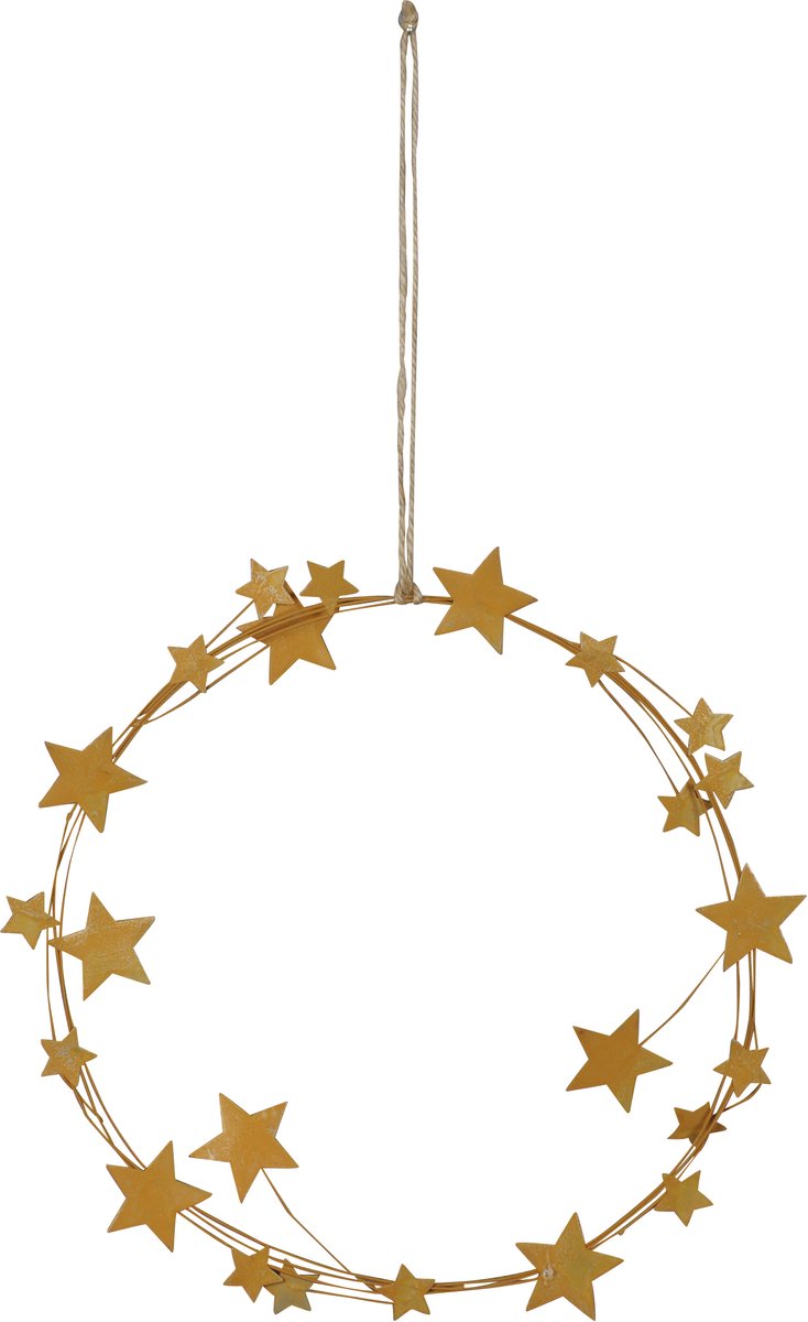 Krans met sterren/decoratie hanger/cortenstaal/posiwio collectie