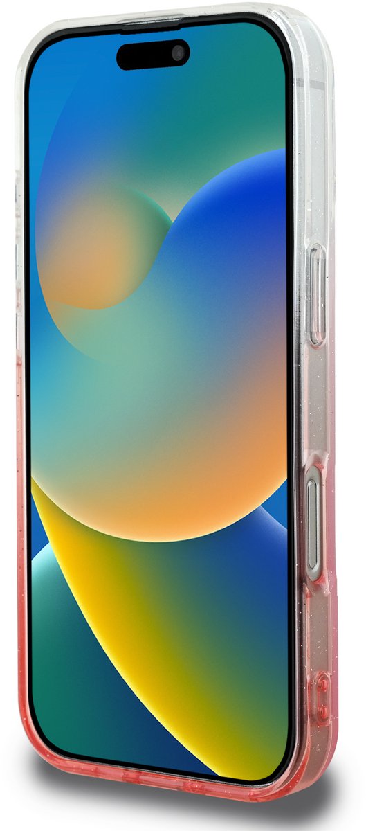 Guess geschikt voor MagSafe IML Glitter Gradient Case geschikt voor iPhone 16 Pro - Pink