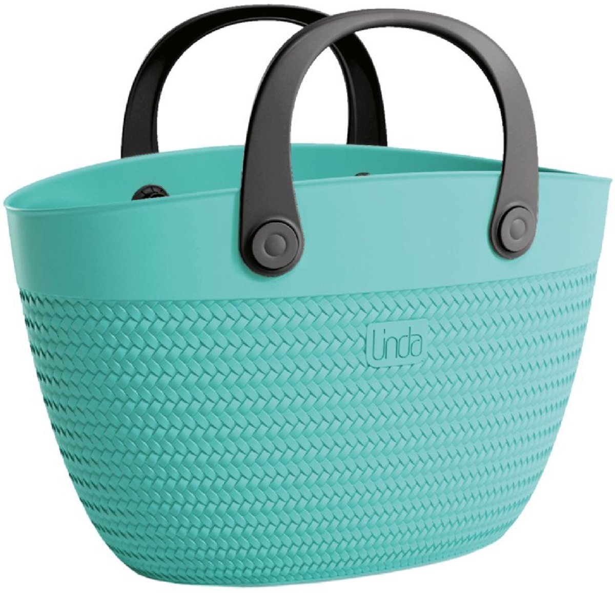 Linda Bag Beach 50x41 cm Turquoise/Zwart