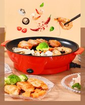 WizBay Premium Select® Bak Grillplaat Anti Baklaag - Elektrisch - Aluminium - 2 Personen - Binnen Buiten - Funcooking - 22x22x10cm - Rood