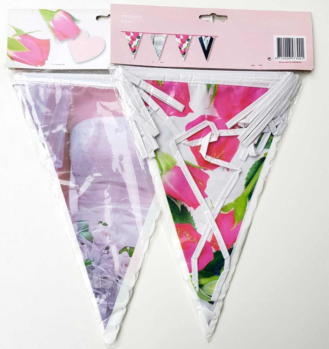 2 bruiloft vlaggenlijnen Romantic - trouwen - huwelijk - bruiloft - slinger - decoratie - vlaggenlijn