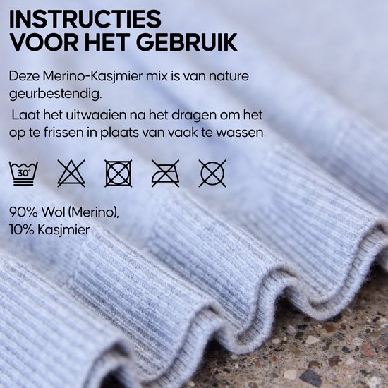 Pull DANISH ENDURANCE en laine mérinos et cachemire mélangés - Pull col rond tricoté de Premium - Luxueusement doux - pour homme - Gris clair chiné - L.