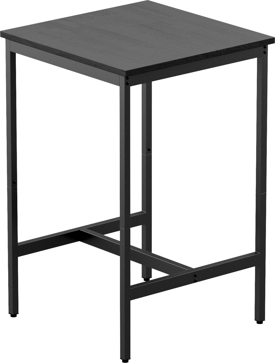 Bartafel Industrieel – Hout & Metaal – Vierkant 55×55×89 cm – Hoge Statafel voor Keuken en Woonkamer – IN-HOMEXL - Charco - 60x60x92cm (LxBxH)