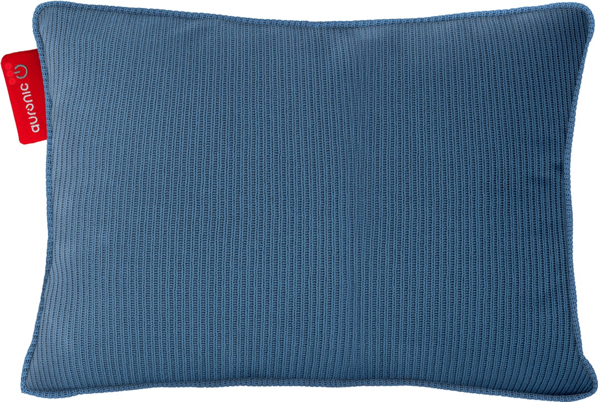 Auronic Warmtekussen - Knitted - 45x60 - Draadloos - Oplaadbaar - Elektrisch kussen - Infrarood - Blauw/Grijs