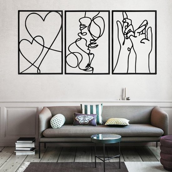 Set de 3 Décoration murale abstraites en métal Ibenzoa® pour une décoration intérieure élégante