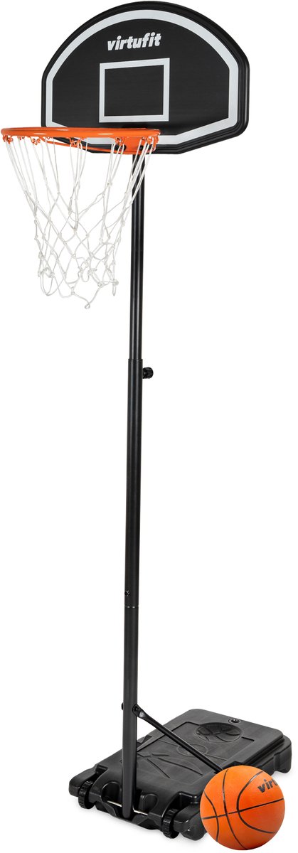 Herenear Basketbalkorf voor kinderen, in hoogte verstelbaar, 107-193 cm, draagbaar, voor binnen en buiten, kinderspeelgoed, basketbalhoop met darts target, ballen, pomp, cadeau voor jongens en meisjes
