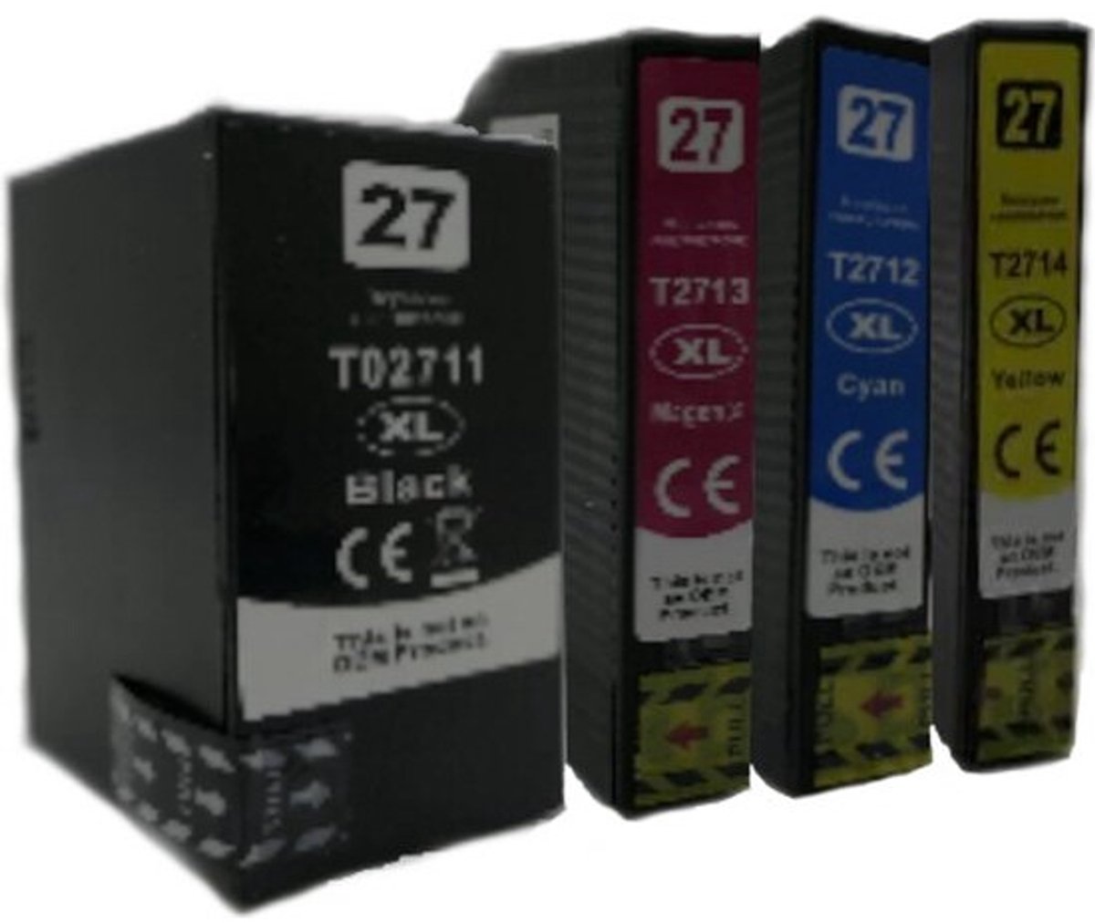 27XL Zwart + Alle Kleuren - Huismerk inktcartridge compatible met Epson WorkForce WF-3600 Series / Epson WorkForce WF-3620 WF / Epson WorkForce WF-3620 DWF / Epson WorkForce WF-3640 DTWF / Epson WorkForce WF-7110 DTW / Epson WorkForce WF-7210 DTW