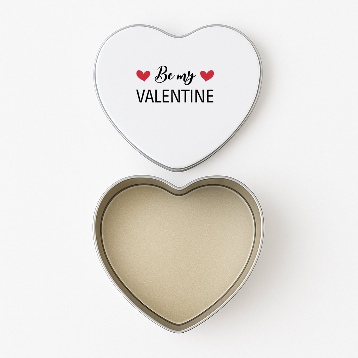 Hacebo® - Be my valentine koektrommel hart - iemand die liefde wilt geven aan een ander - koekblik – koektrommels – bewaarblik - snoeptrommel - valentijnsdag - cadeau voor vriend/vriendin - verjaardagscadeau - koek trommel - 15 x 15 CM