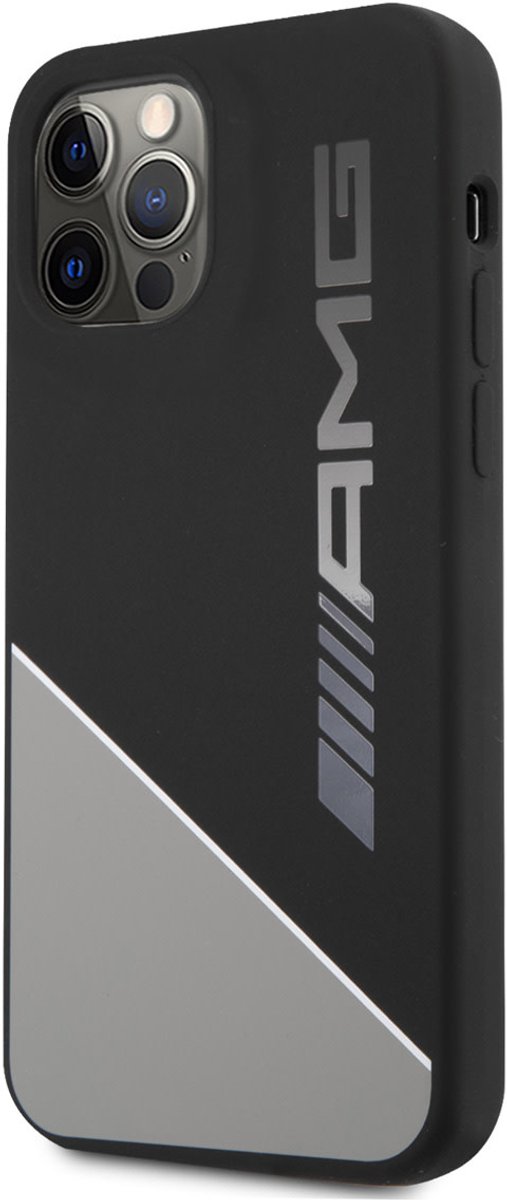 Mercedes-AMG Silicone Back Case Two Tones - Geschikt voor Apple iPhone 12/12 Pro (6.1") - Zwart