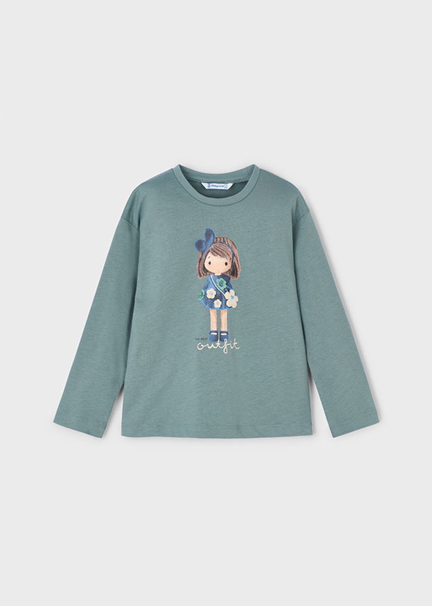 MAYORAL - Meisjes t-shirt - Maat 92 - Meisjes - Creme -